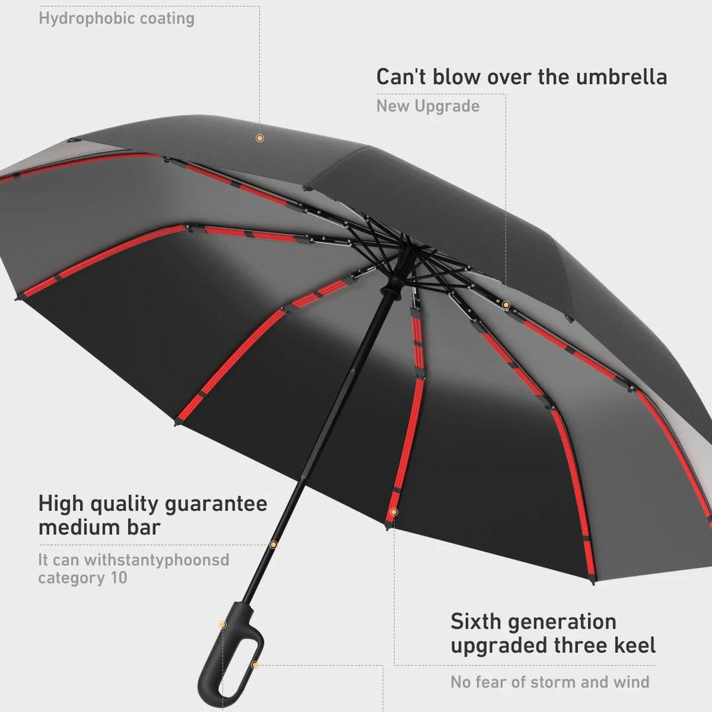 1 Handle Fully Automatic Folding Umbrella with Buckle, Easy to Carry Larger, Thicker and Sturdy. Suitable for Men and Women, Portable and Windproof, Double-Layer Windproof, Various Umbrella Bones, Snap or Rotating Handles, Various Colors to Choose From