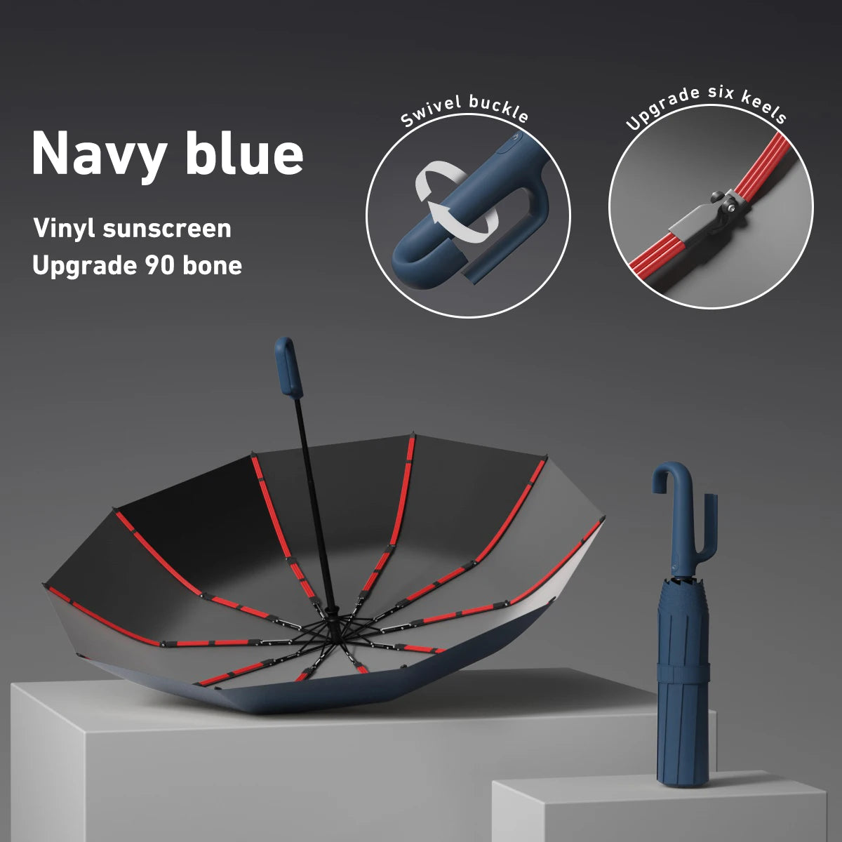 1 Handle Fully Automatic Folding Umbrella with Buckle, Easy to Carry Larger, Thicker and Sturdy. Suitable for Men and Women, Portable and Windproof, Double-Layer Windproof, Various Umbrella Bones, Snap or Rotating Handles, Various Colors to Choose From