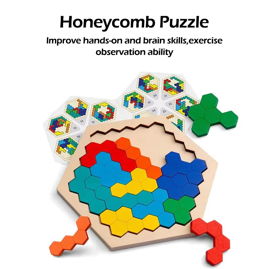 Colorful Montessori Wooden Tangram Puzzle – IQ Test Game for Kids 3+