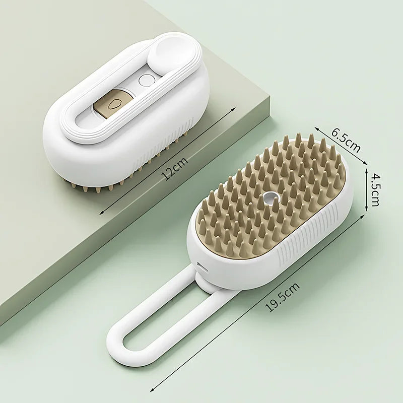3-in-1 Pet Steam Grooming Brush – Electric Spray, Massage & Hair Removal Comb for Dogs & Cats