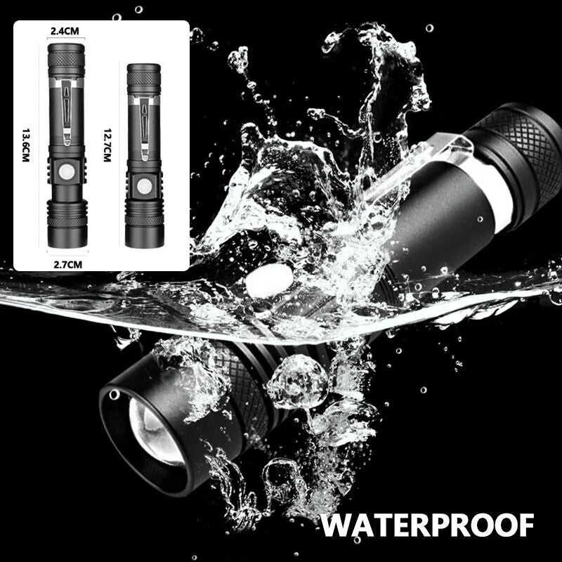 High-Power Tactical Flashlight 90,000LM | USB Rechargeable & Adjustable Zoom
