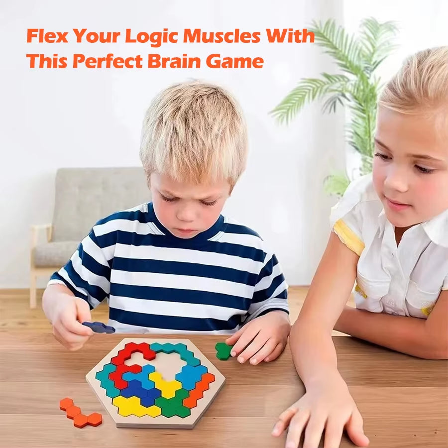 Colorful Montessori Wooden Tangram Puzzle – IQ Test Game for Kids 3+
