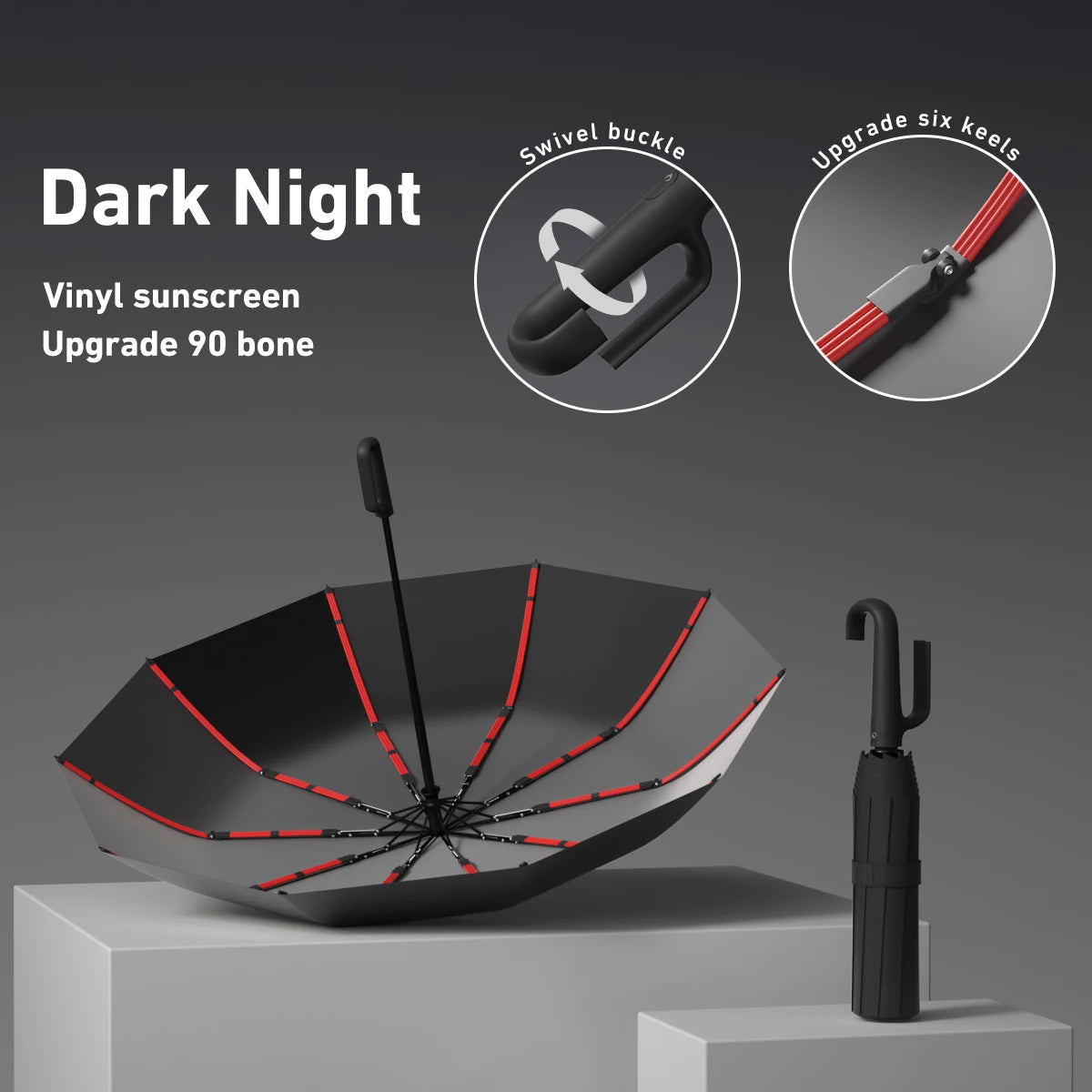 1 Handle Fully Automatic Folding Umbrella with Buckle, Easy to Carry Larger, Thicker and Sturdy. Suitable for Men and Women, Portable and Windproof, Double-Layer Windproof, Various Umbrella Bones, Snap or Rotating Handles, Various Colors to Choose From