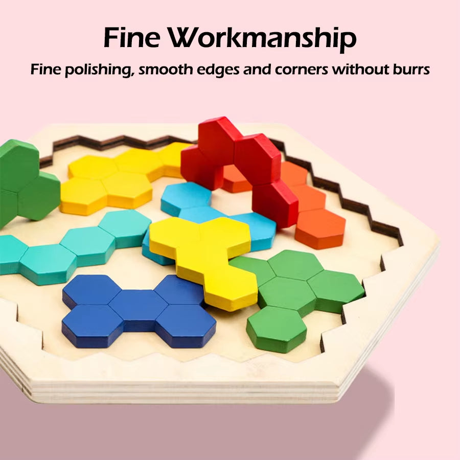 Colorful Montessori Wooden Tangram Puzzle – IQ Test Game for Kids 3+