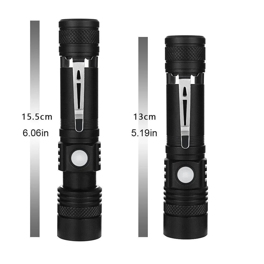 High-Power Tactical Flashlight 90,000LM | USB Rechargeable & Adjustable Zoom