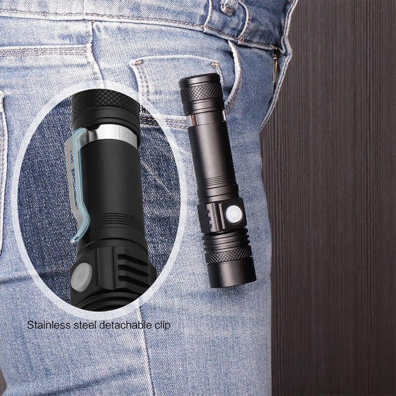 High-Power Tactical Flashlight 90,000LM | USB Rechargeable & Adjustable Zoom