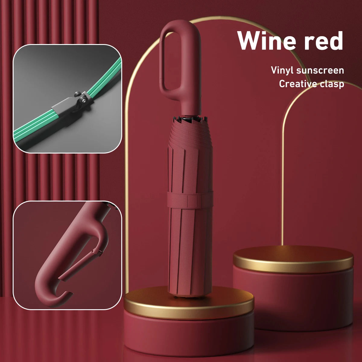 1 Handle Fully Automatic Folding Umbrella with Buckle, Easy to Carry Larger, Thicker and Sturdy. Suitable for Men and Women, Portable and Windproof, Double-Layer Windproof, Various Umbrella Bones, Snap or Rotating Handles, Various Colors to Choose From