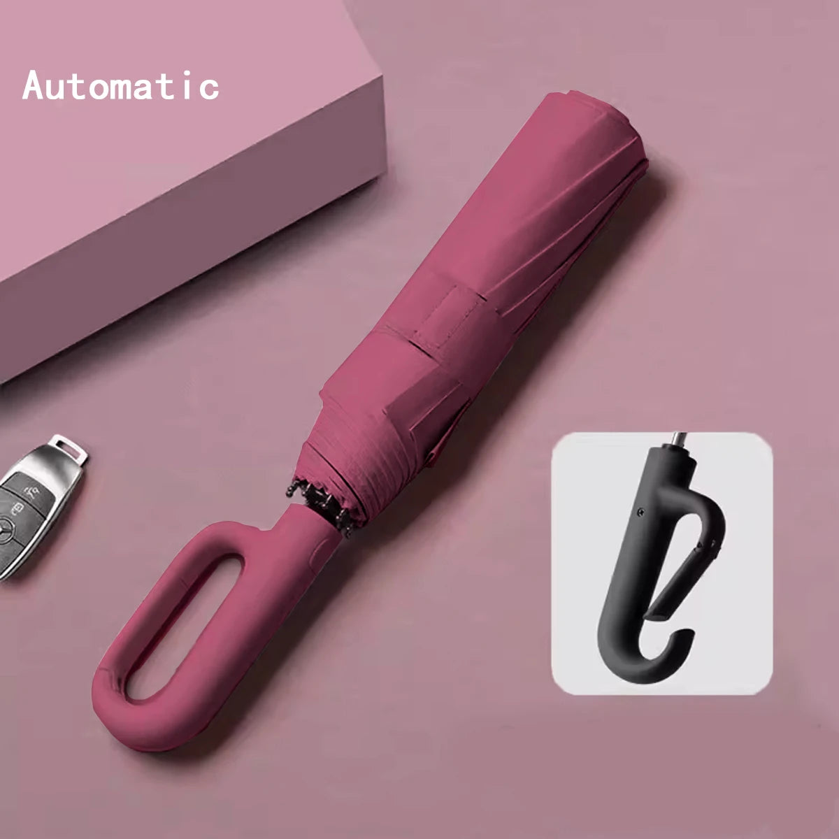1 Handle Fully Automatic Folding Umbrella with Buckle, Easy to Carry Larger, Thicker and Sturdy. Suitable for Men and Women, Portable and Windproof, Double-Layer Windproof, Various Umbrella Bones, Snap or Rotating Handles, Various Colors to Choose From