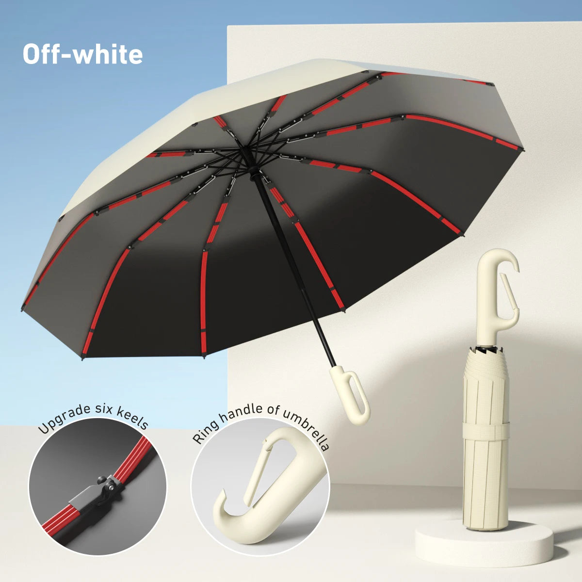 1 Handle Fully Automatic Folding Umbrella with Buckle, Easy to Carry Larger, Thicker and Sturdy. Suitable for Men and Women, Portable and Windproof, Double-Layer Windproof, Various Umbrella Bones, Snap or Rotating Handles, Various Colors to Choose From