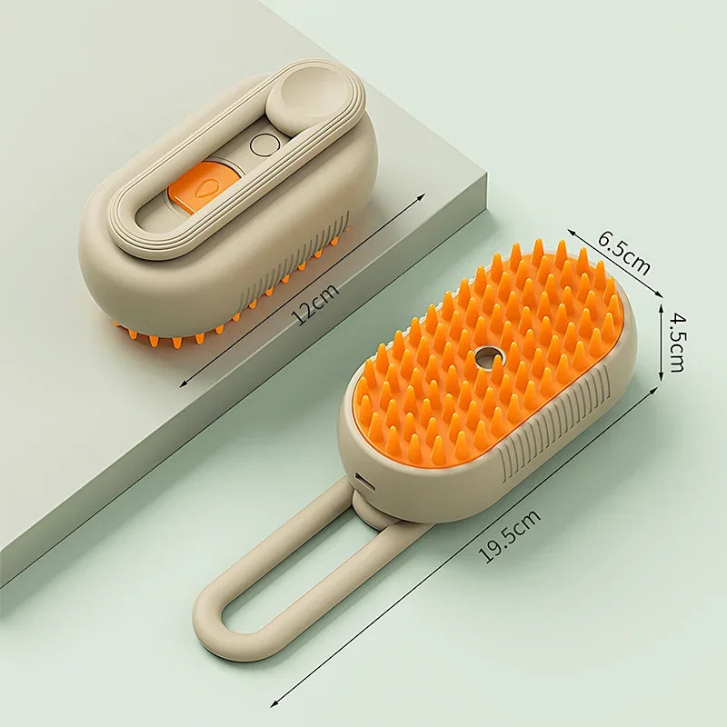 3-in-1 Pet Steam Grooming Brush – Electric Spray, Massage & Hair Removal Comb for Dogs & Cats