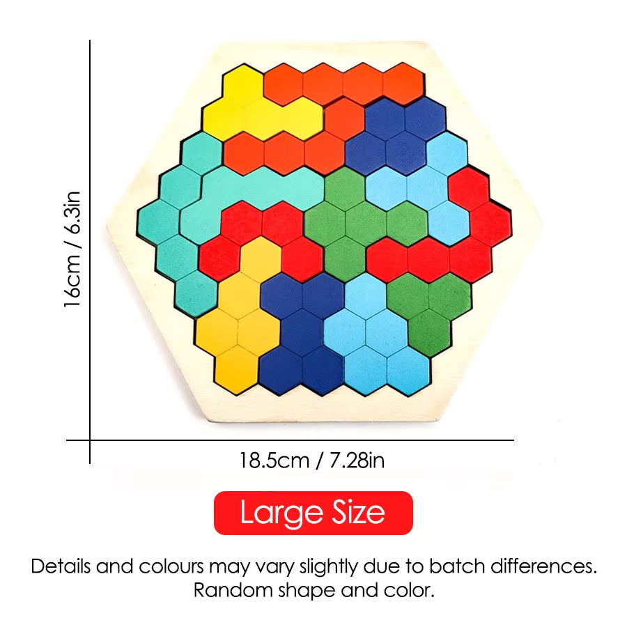 Colorful Montessori Wooden Tangram Puzzle – IQ Test Game for Kids 3+